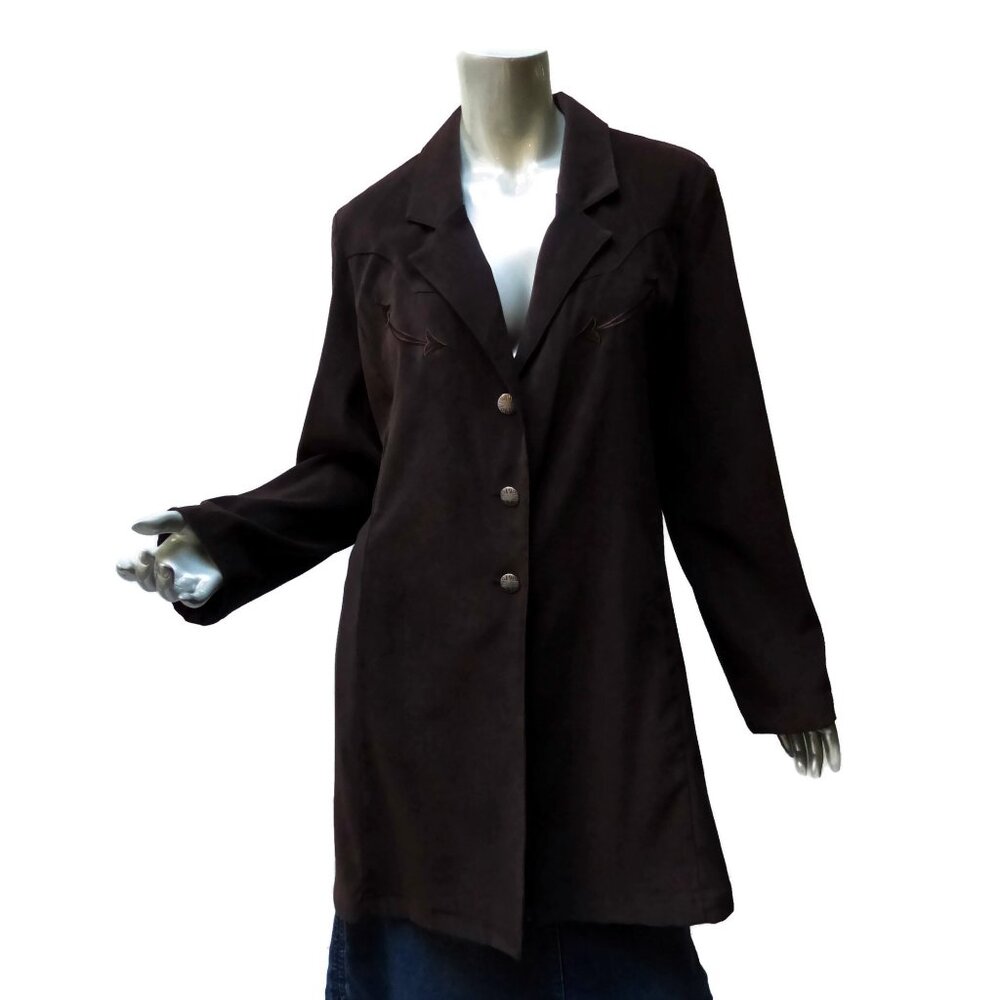 Rough Rider by Circle T Trench Topper Sz Large Chocolate Western Lightweight
